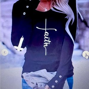 NEW FAITH Black Long sleeve T-shirt SZ 14